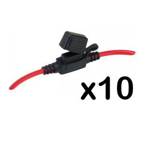 Fuse Holder Weatherproof In Line Mini Fuse Blade up to 30 amp 6mm cable 10 PACK