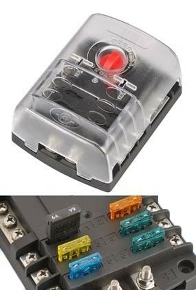 NARVA 54446 6 WAY FUSE BLOCK BOX HOLDER ATS BLADE CARAVAN DUAL BATTERY 12Volt