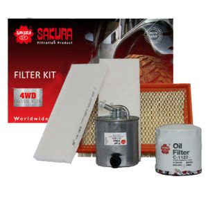 SAKURA Filter Kit Oil Air Fuel Cabin D40 Navara YD25DDTI Spain 06/2006 Onwards
