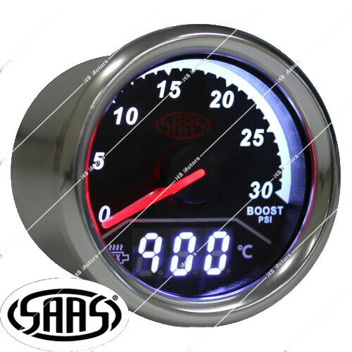 SAAS 2 IN 1 TURBO DIESEL BOOST & EXHAUST TEMP GAUGE 52MM EGT PYRO & FITTING KIT HS Autoparts