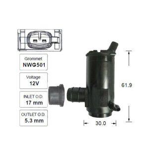 Washer Jet Pump Motor Daewoo 1.5i, Nubira, Cielo GLX, Lanos, Matiz  - NWP132