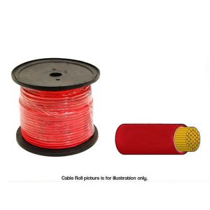 Cable Single Core 3mm RED 10amp - 30 Metre Roll - Suits automotive installations