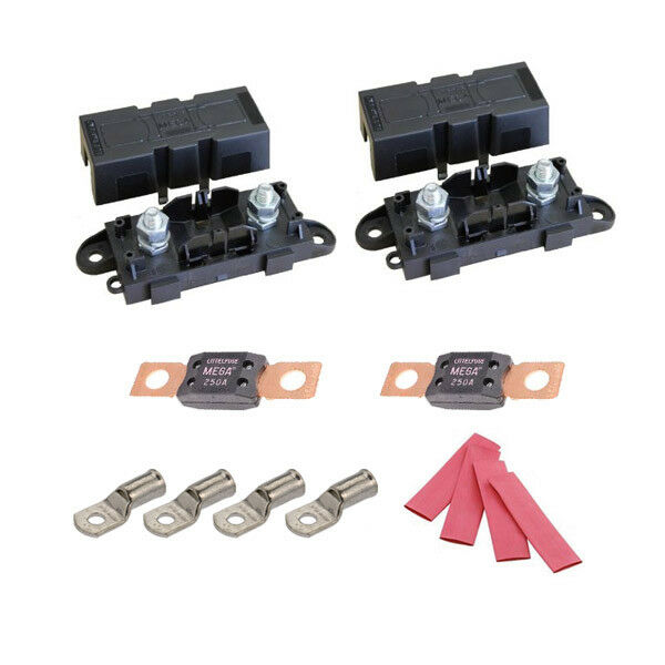 Mega Fuse Holder Kit 250 Amp for Dual Battery, Invertors, Sound Systems