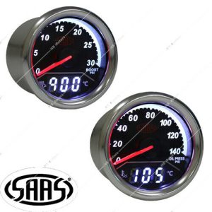 SAAS 2in1 Diesel Turbo Boost Exhaust Temp & Oil Press Water Temp 52mm Gauge PACK
